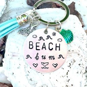 Beach Bum - Mermaid Keychain -Mermaid Gifts - Beach Keychain - Beach Gifts